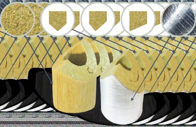 Врезки теплоизоляционные PIPEWOOL 100 из минеральной ваты, Ø18–1020 мм