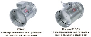 Клапан противопожарный КПВ.03 круглого сечения EI 120