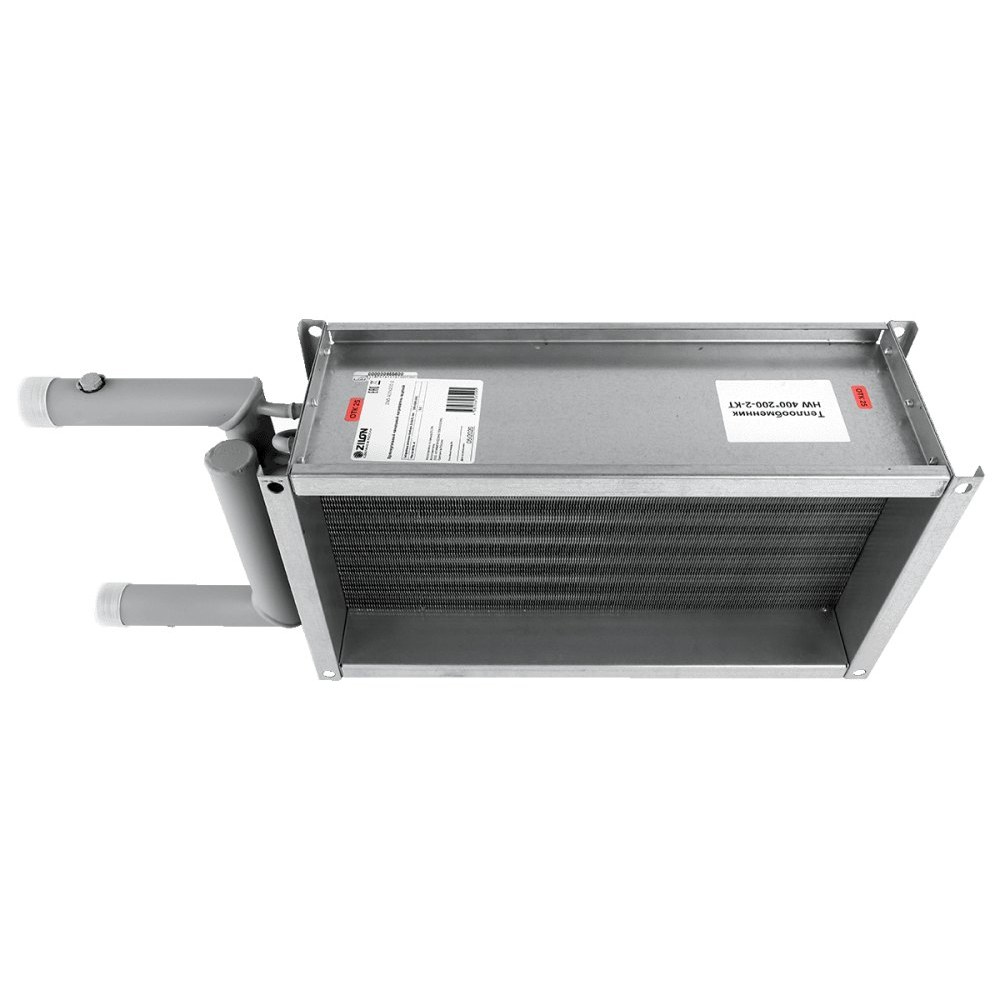 Водяной нагреватель для прямоугольных каналов ZILON ZWS 400x200-2